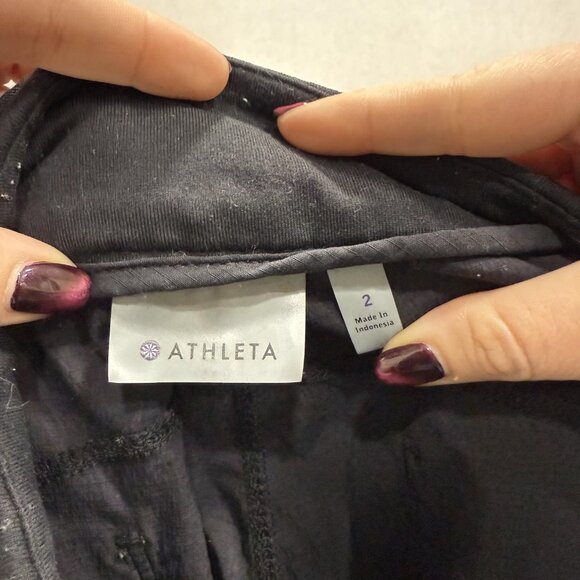 Athleta Pants Womens 2 Black Ripstop Jogger Nylon Stretch Drawstring Pockets - Picture 7 of 10
